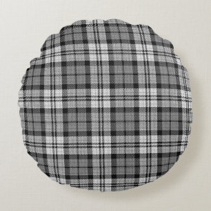 Cojín Redondo Ash Gray Blackwatch Campbell Tartan Plaid