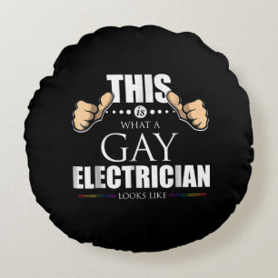 Cojín Redondo Así Se Ve Un Electricista Gay Como LGBT