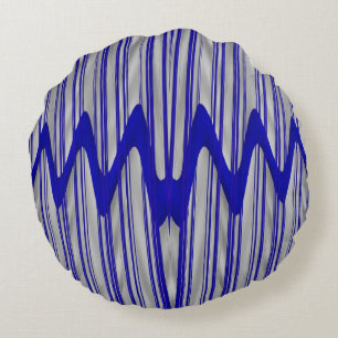 Cojín Redondo ¡Asombroso! Azul y blanco