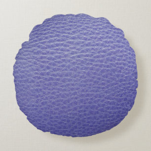 Cojín Redondo Aspecto de cuero azul real Almohadilla redonda de
