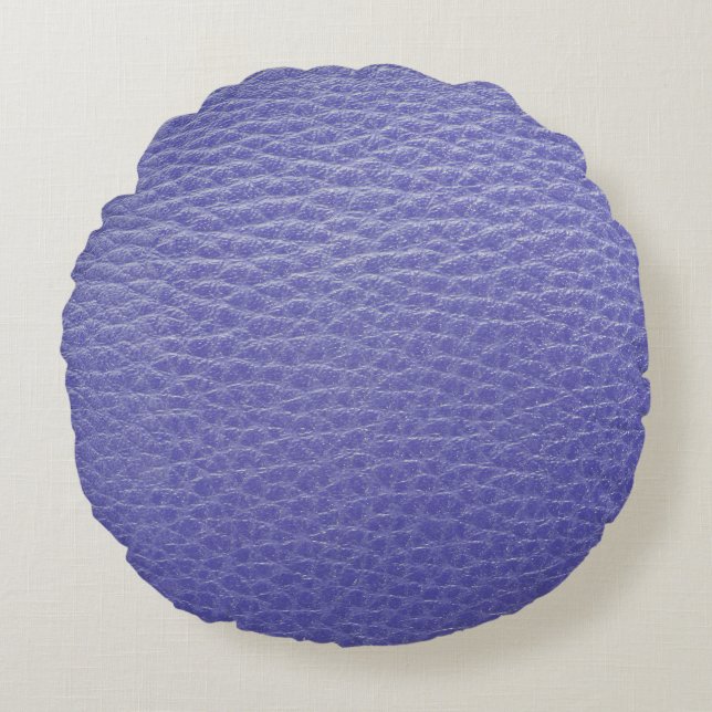 Cojín Redondo Aspecto de cuero azul real Almohadilla redonda de  (Anverso)
