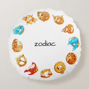 Cojín Redondo Astrología del Círculo Zodiaco