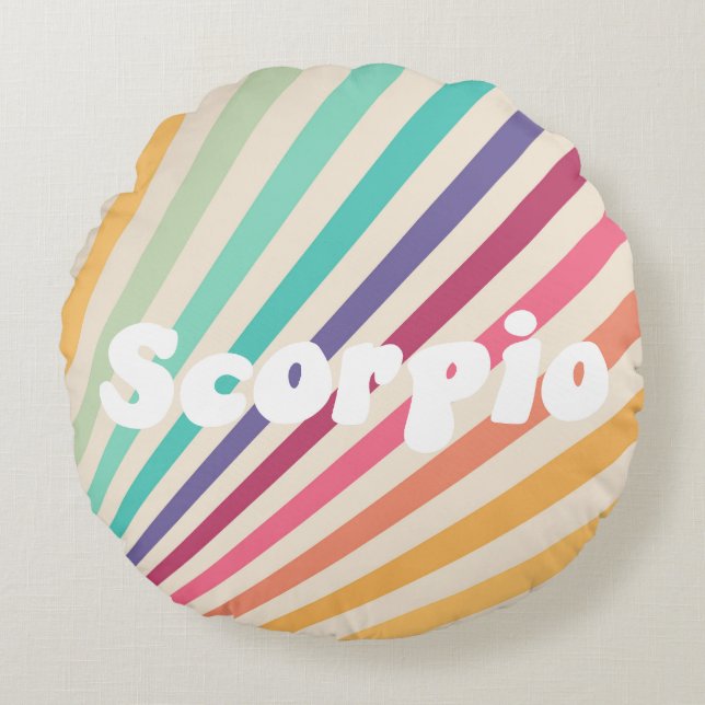 Cojín Redondo Astrología Escorpio Zodiac (Anverso)