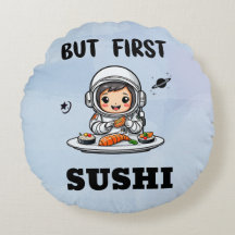 Astronautas comiendo sushi