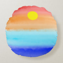 Atardecer sobre la acuarela oceánica Resumen arte