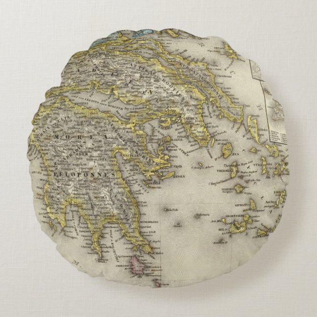 Cojín Redondo Atenas, Grecia (Anverso)