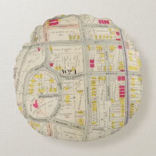 Cojín Redondo Atlas del mapa de Yonkers