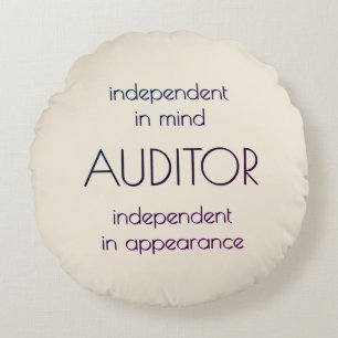 Cojín Redondo "Auditor: Independiente en mente y apariencia"