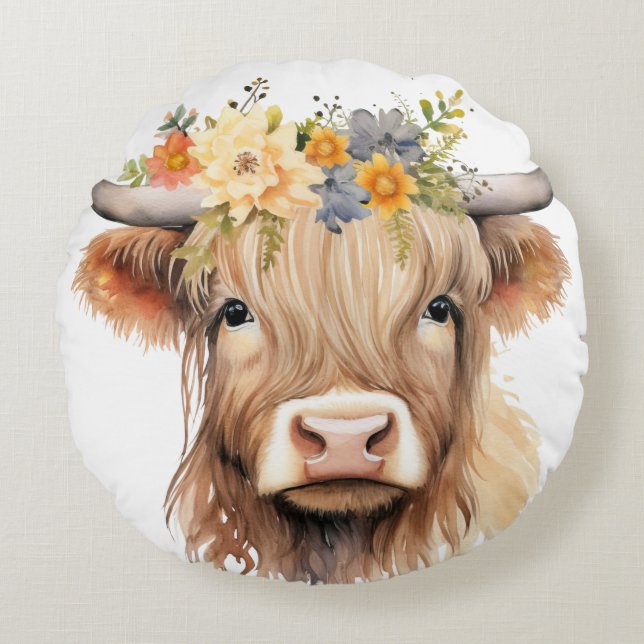 Cojín Redondo Audrey Cow (Anverso)