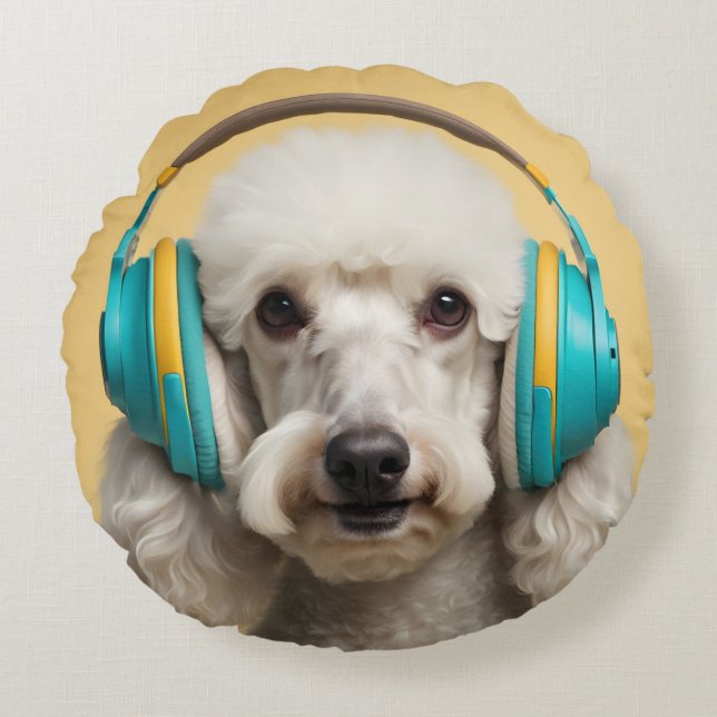 Cojín Redondo Auriculares con cartón (Anverso)