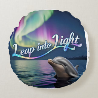 Cojín Redondo Aurora Dolphin: Salto a la luz