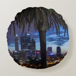 Cojín Redondo Australia, Perth, horizonte de la ciudad desde Kin