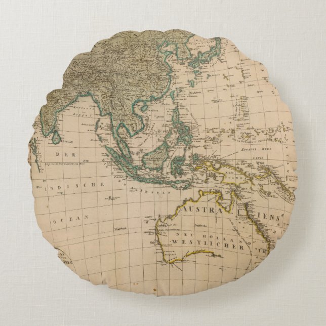Cojín Redondo Australia y Asia (Anverso)