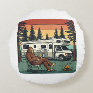 Cojín Redondo Autocaravana de Camping Vintage Aventura Bigfoot