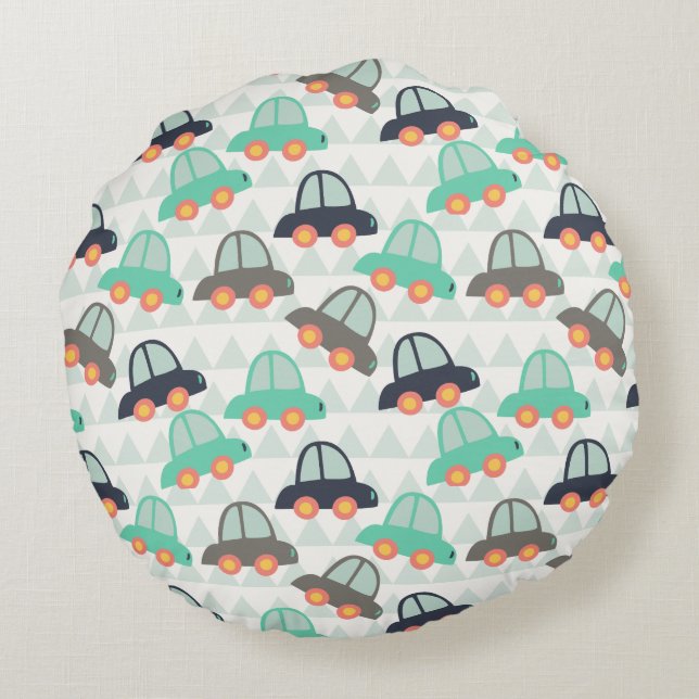 Cojín Redondo Autos y más autos (Reverso)