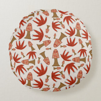 Cojín Redondo Autumn Forest Friends Round Pillow – Cute Mushroom
