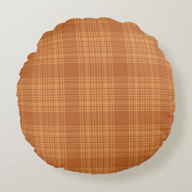 Cojín Redondo Autumn Plaid (Anverso)