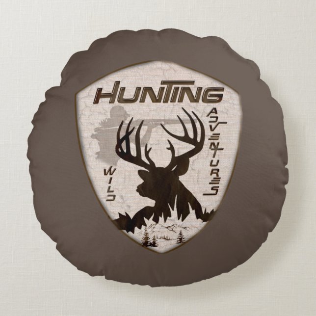 Cojín Redondo Aventuras de caza zapatillas de alta categoría (Anverso)