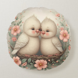 Cojín Redondo Aves bebé