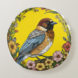 Cojín Redondo Aves de Siberia