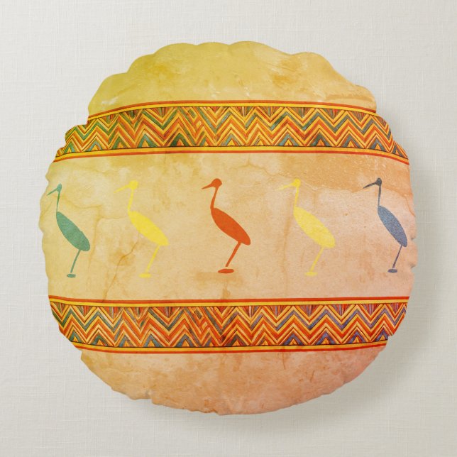 Cojín Redondo aves ibis de egipto (Anverso)