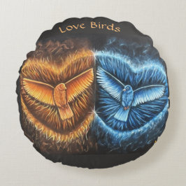 Cojín Redondo Aves volando juntas-