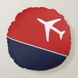 Cojín Redondo Aviación piloto de aviones Funky White