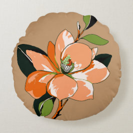 Cojín Redondo Azalea albaricoque sobre beige