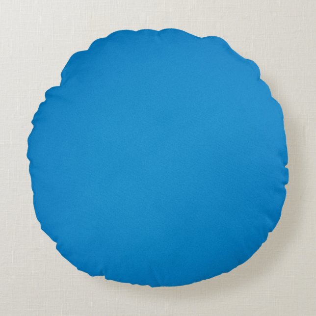 Cojín Redondo Azul brillante con textura gris (Anverso)