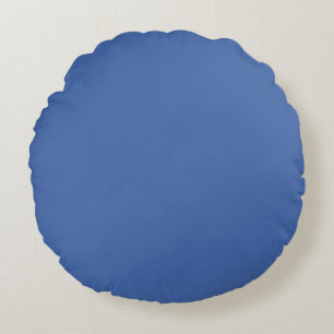 Cojín Redondo Azul Cobalto Minimalista Elegante Color Sólido 