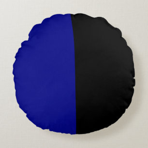 Cojín Redondo Azul negro de dos colores mitad de división