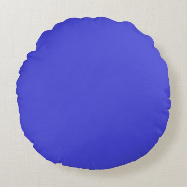 Cojín Redondo Azul-Púrpura brillante y vívido (Anverso)