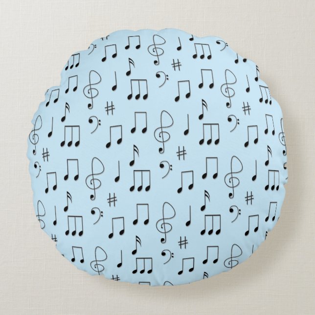 Cojín Redondo Azul recién notado (Anverso)