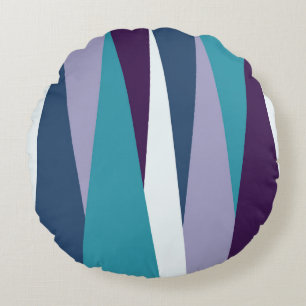 Cojín Redondo azul violeta y blanco