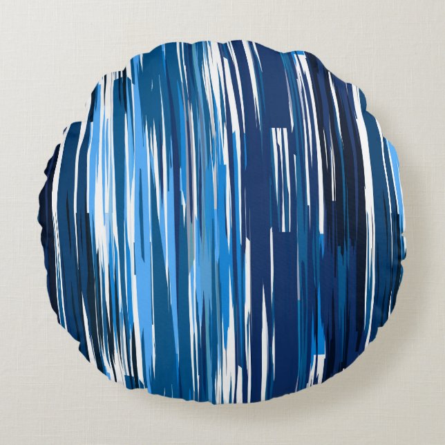 Cojín Redondo Azul y blanco (Anverso)