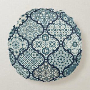Cojín Redondo azulejos decorativos árabes mosaicos mosaicos patc