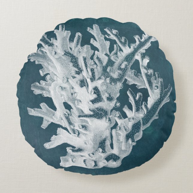 Cojín Redondo Azure Coral I (Anverso)