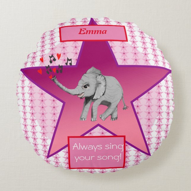 Cojín Redondo Baby Elephant Big Dream Baby (Anverso)