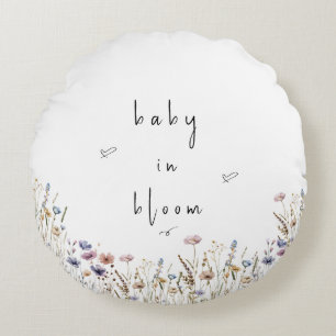 Cojín Redondo Baby In Bloom Wildflower Baby Shower