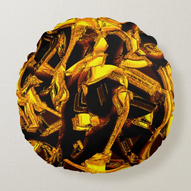 Cojín Redondo Bagazo o trozos de cáscara de mandarina deshidrata (Anverso)