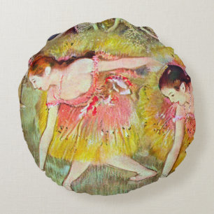 Cojín Redondo Bailarinas inclinándose de Edgar Degas, Arte de ba
