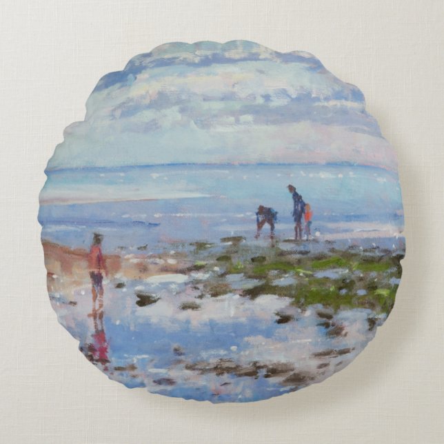 Cojín Redondo Bajas mareas de Charmouth 2012 (Anverso)