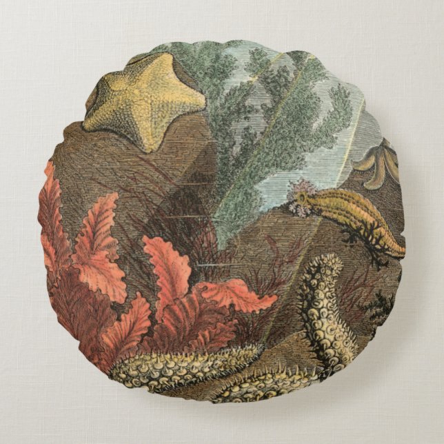 Cojín Redondo Bajo el mar (Anverso)