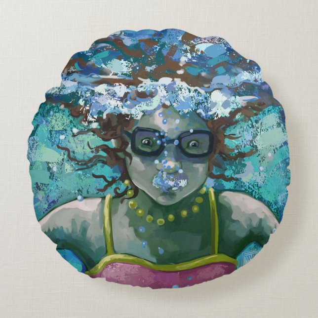 Cojín Redondo Bajo nadada del agua (Anverso)