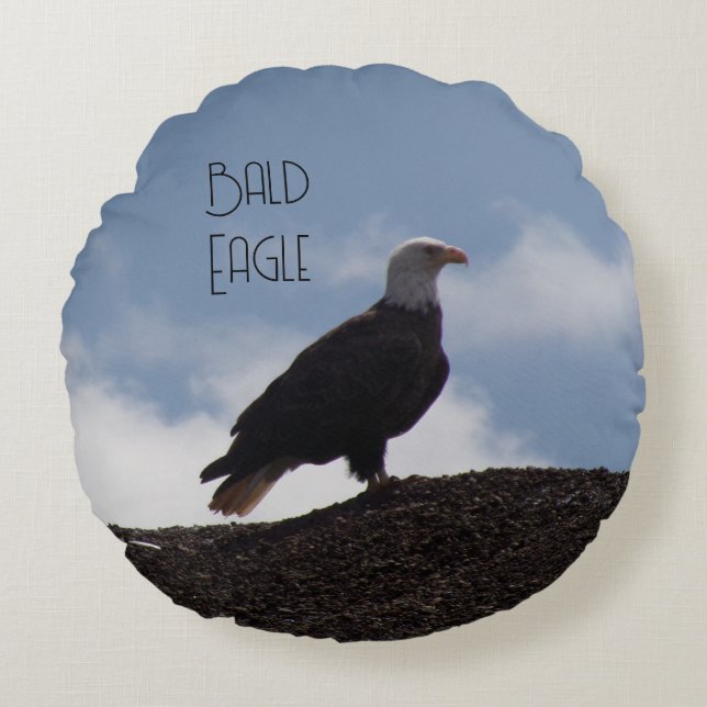Cojín Redondo Bald Eagle/Turkey Vulture Round Pillow (Anverso)