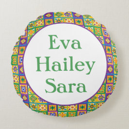 Cojín Redondo Baldosas de colores
