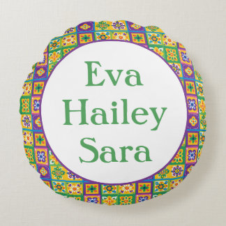 Cojín Redondo Baldosas de colores