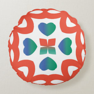 Cojín Redondo Baldosas ornamentadas antiguas talavera méxico. De