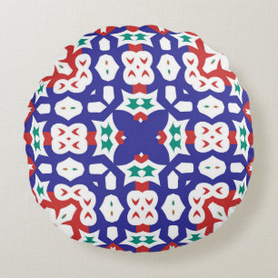 Cojín Redondo Baldosas ornamentadas antiguas talavera méxico. De