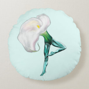 Cojín Redondo Ballerina Calla Lily Ballet Bailor Round Pillow